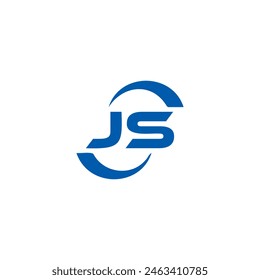 JS letter logo design. JS polygon, circle, triangle, hexagon, flat and simple style with white color variation letter logo set in one artboard. JS minimalist and classic logo. JS