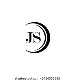 JS letter logo design. JS polygon, circle, triangle, hexagon, flat and simple style with white color variation letter logo set in one artboard. JS minimalist and classic logo. JS