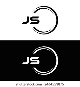JS letter logo design. JS polygon, circle, triangle, hexagon, flat and simple style with white color variation letter logo set in one artboard. JS minimalist and classic logo. JS