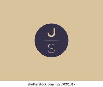 JS letter modern elegant logo design vector images