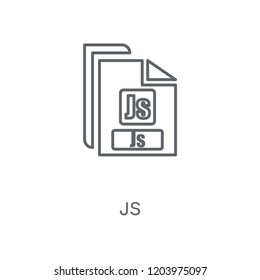 Js linear icon. Js concept stroke symbol design. Thin graphic elements vector illustration, outline pattern on a white background, eps 10.