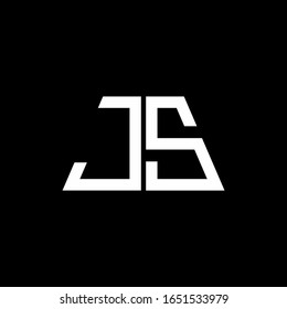 JS logo abstract monogram isolated on black background