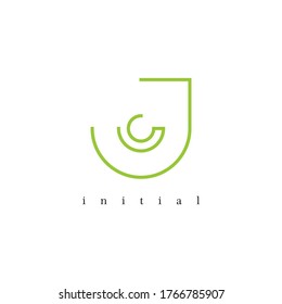 JS logo. Initial letter in line vector design.