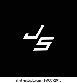 JS logo monogram with up to down style modern design template isolated on black background