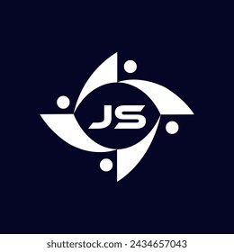 JS logo. S set , J S design. White JS. JS, J S letter logo design. Initial letter JS letter logo set, linked circle uppercase monogram. J S letter logo vector design.