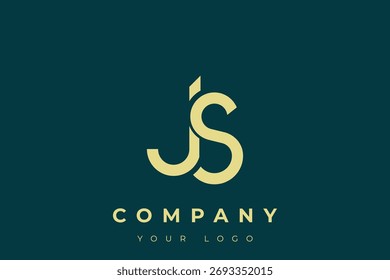 JS Modern Golden Logo. This modern and elegant logo features a sleek monogram design combining the letters A and B in a stylized, minimalist form.