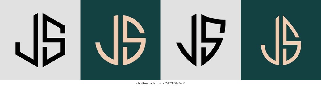 Conjunto vectorial de diseño de logotipo de letras iniciales de JS moderno. Será adecuado para qué empresa o nombre de marca inician esas iniciales.