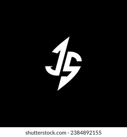 JS monogram esport logo design with cool shape concept in vector