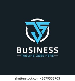 Monograma JS. Moderno Iniciais JS Carta Logo Design com Círculo Azul e Branco. Ícone JS para Marca Comercial e Identidade Profissional