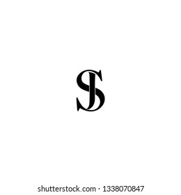 JS monogram simple design. brand or company campaign.