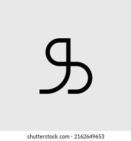 JS monogram vector logo. Artistic line art logo. Suitable for luxury product and brand.