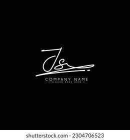 JS Signature Logo - Handwritten Vector Logo Template for JS Alphabet
