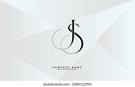 Monograma del logotipo de las letras Abstractas de JS, SJ