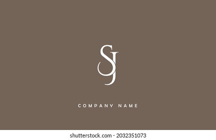 Monograma del logotipo de las letras de los alfabetos de JS, SJ