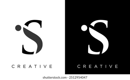JS, SJ initial letters monogram mark logo icon template