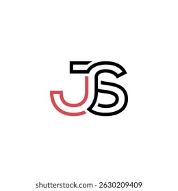 Diseño de logotipo de la letra de JS SJ con estilo minimalista moderno.