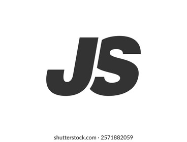 JS Techno Editable Font Logo For Corporate Branding. Bold, Futuristic Design With Unique Typographic Ideas. Minimal Custom Type And Dynamic Letter Variations For Promotion, Printing, And Book Titles