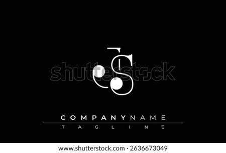 JS Typography Logo Design. Stylish monogram design depiction featuring the letters J and S combined in an artistic signature style, delivering a unique and creative visual representation.