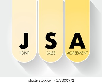 JSA - Joint Sales Agreement acronym, business concept background