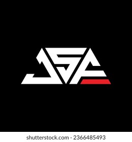 JSF triangle letter logo design with triangle shape. JSF triangle logo design monogram. JSF triangle vector logo template with red color. JSF triangular logo Simple, Elegant, and Luxurious design.