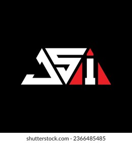 JSI triangle letter logo design with triangle shape. JSI triangle logo design monogram. JSI triangle vector logo template with red color. JSI triangular logo Simple, Elegant, and Luxurious design.