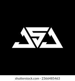 JSJ triangle letter logo design with triangle shape. JSJ triangle logo design monogram. JSJ triangle vector logo template with red color. JSJ triangular logo Simple, Elegant, and Luxurious design.