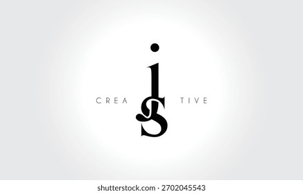 Logotipo elegante del monograma del serif de JSjs – Letra tipográfica de lujo en minúscula para la marca moderna