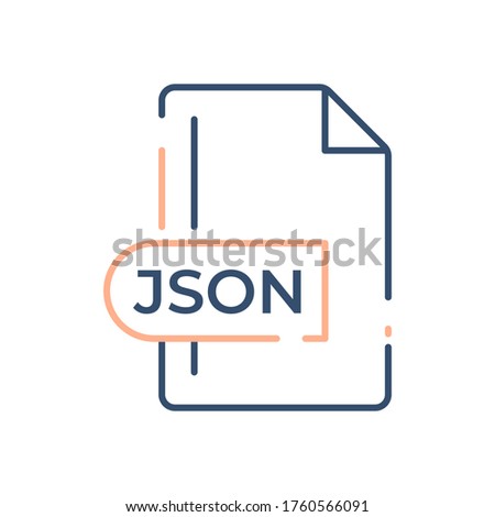 JSON File Format Icon. JSON extension filled icon.