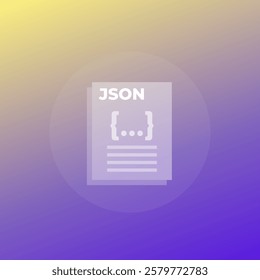 JSON file icon for apps, transparent design