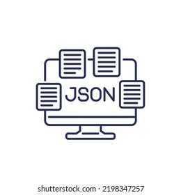 JSON files, documents line icon