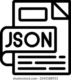 Design do vetor de ícone de linha JSON