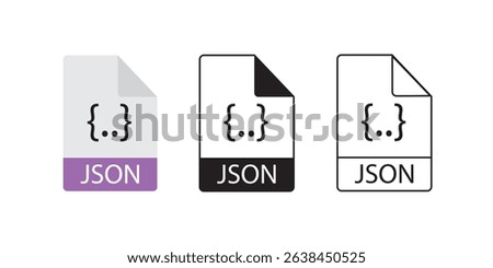 Json vector Flat Icon Design illustration. Symbol on White background EPS 10 File 