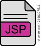 JSP File Format Line Filled Vector Icon Design