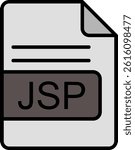 JSP File Format Line Vector Icon Design