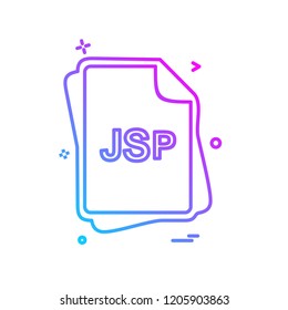 JSP file type icon design vector