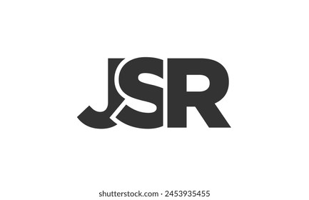 JSR logo design template with strong and modern bold text. Initial based vector logotype featuring simple and minimal typography. Trendy company identity ideal for businesses brand presence.