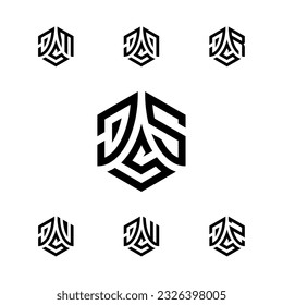JSS hexagon logo vector. Hexagon logo with 3 combination initials. Develop, natural, luxury, modern, finance logo, strong, suitable for your company.