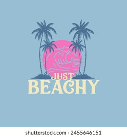 Jst Beachy summer sunset palm tree t shirt design