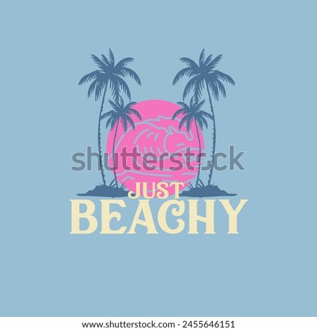 Jst Beachy summer sunset palm tree t shirt design