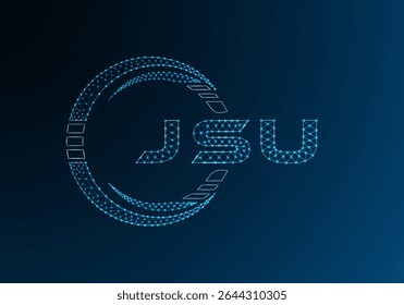 JSU low poly letter logo vector design. JSU lower poly logo design. Low poly logo.