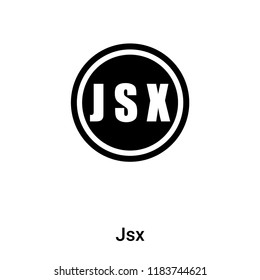 Jsx icon vector isolated on white background, logo concept of Jsx sign on transparent background, filled black symbol