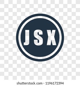 Jsx vector icon isolated on transparent background, Jsx transparency logo concept