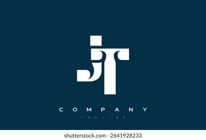 JT Abstract Geometric Logo Design. Modern and elegant logo design with simplistic typography elements, showcasing branding excellence.