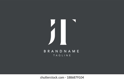 JT Alphabet initial Letter Monogram Icon Logo vector illustration