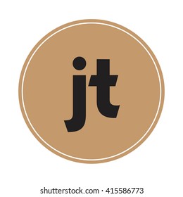 jt brown letters ,abstract background logo, design identity in circle, alphabet letter