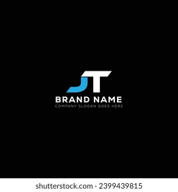  Diseño del logo de la carta de las iniciales creativas de JT. Diseño de iconos JT. J T