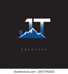 JT Creative Mountain Logo Bold Gradient Letter mark Branding Design for Business Outdoor Brands