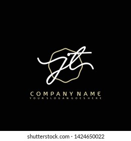 JT Initial handwriting logo concept