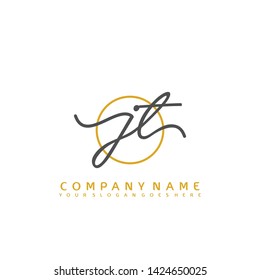 JT Initial handwriting logo concept