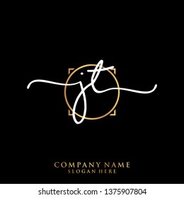 JT Initial handwriting logo template